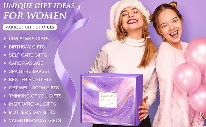 Birthday Gifts for Women, Self Care Gifts Get Well Soon Gifts Basket for Women Lavender Relaxing Spa Gifts Care Package w/ Blanket Unique Mothers Day Gifts for Mom Her Wife Girlfriend Friend Sister