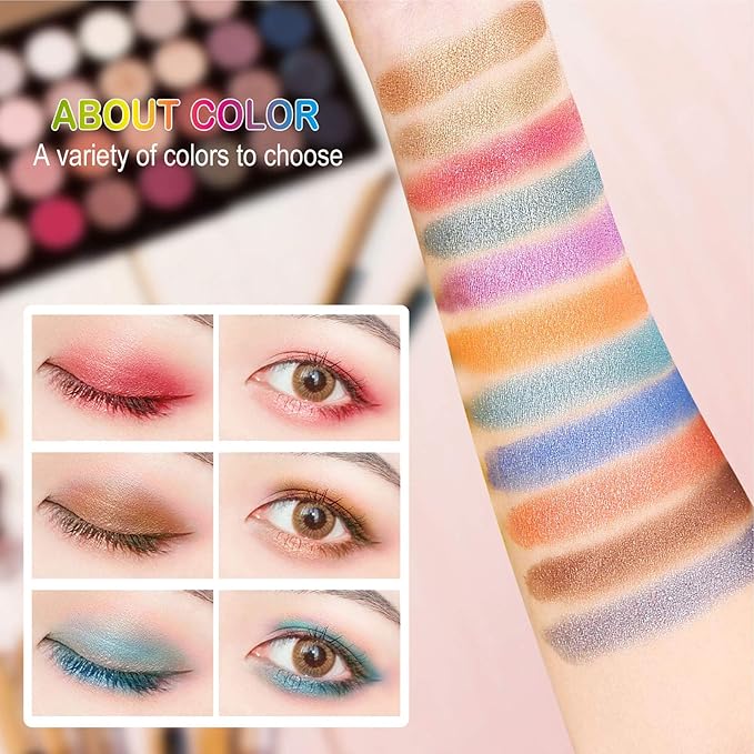 All-in-One Makeup Gift Set Carry All Makeup Kit for Women Full Kit With Aluminum Case Lipgloss Lipstick Concealer Blush Foundation Face Powder Eyeshadow Palette Cosmetic Palette #3