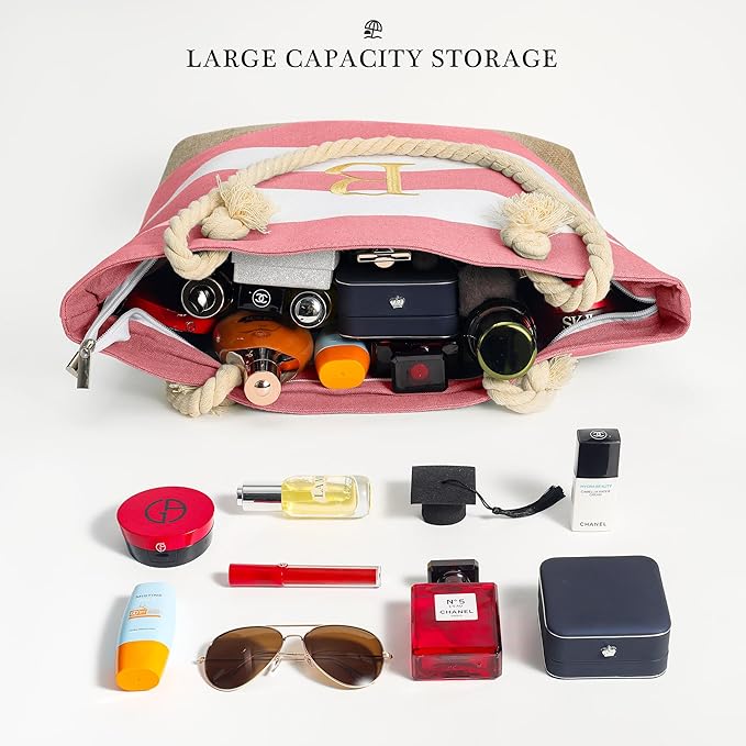 YOOLIFE Beach Bags for Women - Travel Canvas Beach Tote, Pool Waterproof Bag, Travel Essentials, Gifts for Women Birthday