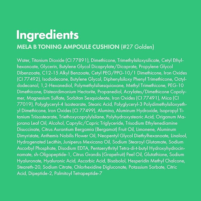 Easydew Mela B Toning Ampoule Cushion Refill - 3-in-1 Age-Defying Sun Shield Full Coverage Cushion Foundation with Niacinamide & Hyaluron-Vital C - Face Makeup Korean Skin Care 0.45 oz (#27 Golden)