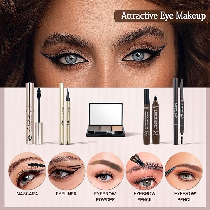 All in One Makeup Kit for Women Full Kit, Makeup Gift Set for Girls & Teen, Travel Makeup Set, Professional Makeup Kit Includes Kit Eyeshadow Lipstick Brow Pencil Eyeliner Brush Set (set1)