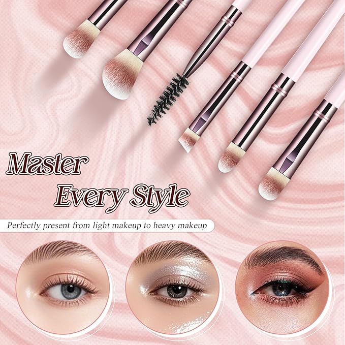 Makeup Brush Set, Premium Synthetic 10 PCS Makeup Brushes, Travel Makeup Brush Set with Soft Hairs, Makeup Brushes Set Professional for Blush, Eyeliner, Eyeshadow, Concealer, and Foundation (Pink)