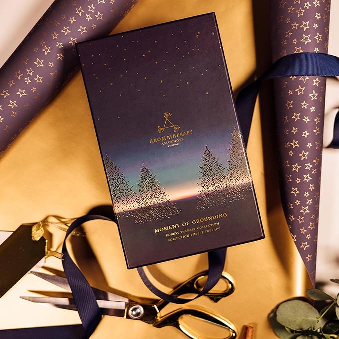 Aromatherapy Associates Moment of Grounding. Luxurious Holiday Gift Set Includes Forest Therapy Bath & Shower Gel, Pure Essential Oil Blend, and Candle (1 count)