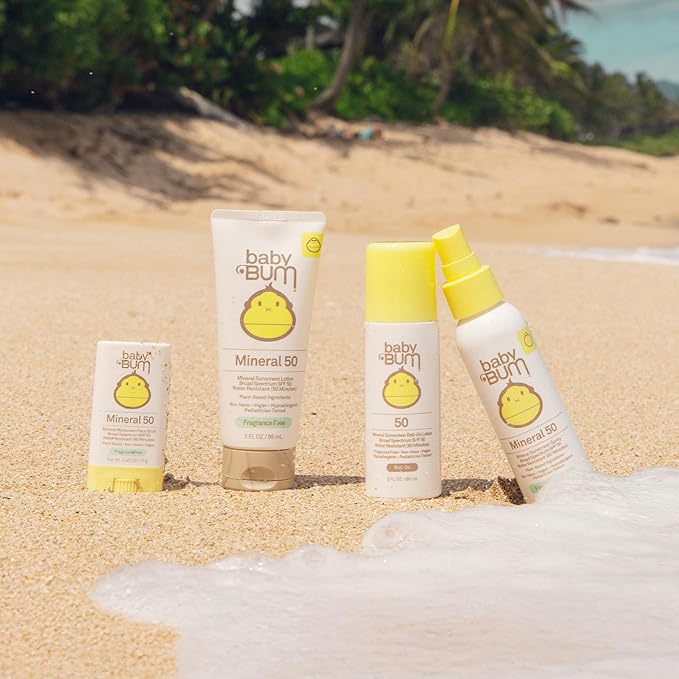 Sun Bum Baby Bum Mineral SPF 50 Roll-On Sunscreen - Vegan and Hawaii 104 Act Compliant (Without Octinoxate & Oxybenzone) - Broad Spectrum Moisturizing UVA/UVB - Roller Ball Sunscreen Lotion - 3 oz
