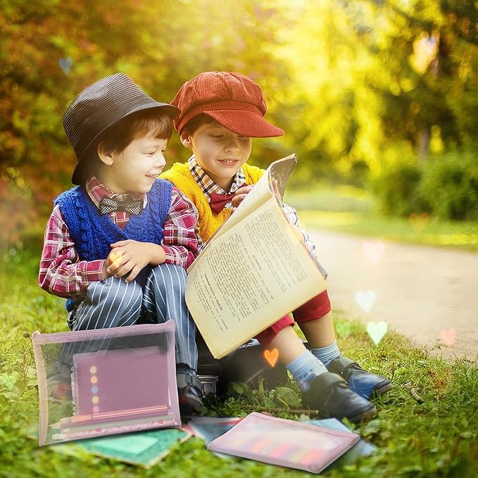 6 Pieces Mesh Makeup Bags Mesh Cosmetic Bag Portable Travel Organizing Zipper Pouch Toiletries Makeup Pouches for Home Office Travel Accessories