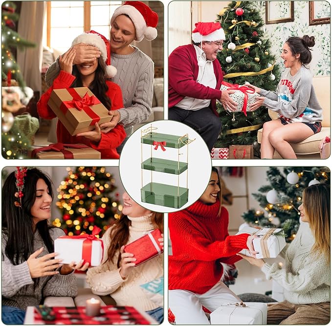 Aveniee Bathroom Counter Organizer,3 Tier Skincare Perfume Countertop Storage with Hair Dryer Rack and Toothbrush Holder, Cosmetic Makeup Tray for Vanity - Green