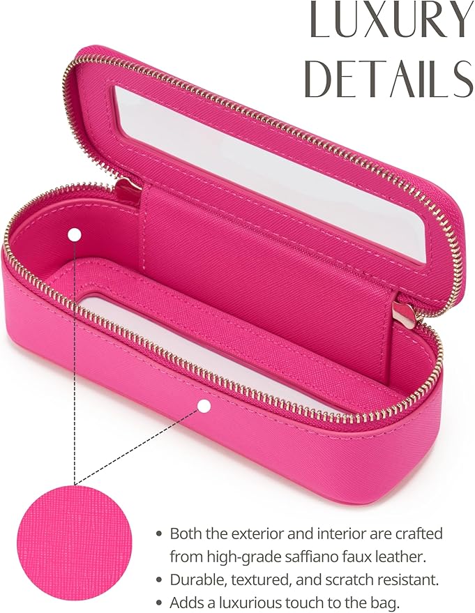 Popvibe Clear Makeup Bag Travel Cosmetic Case Transparent Toiletry Bag with Zipper, Portable Make Up Organizer Traveling Compact Car Bag for Essentials