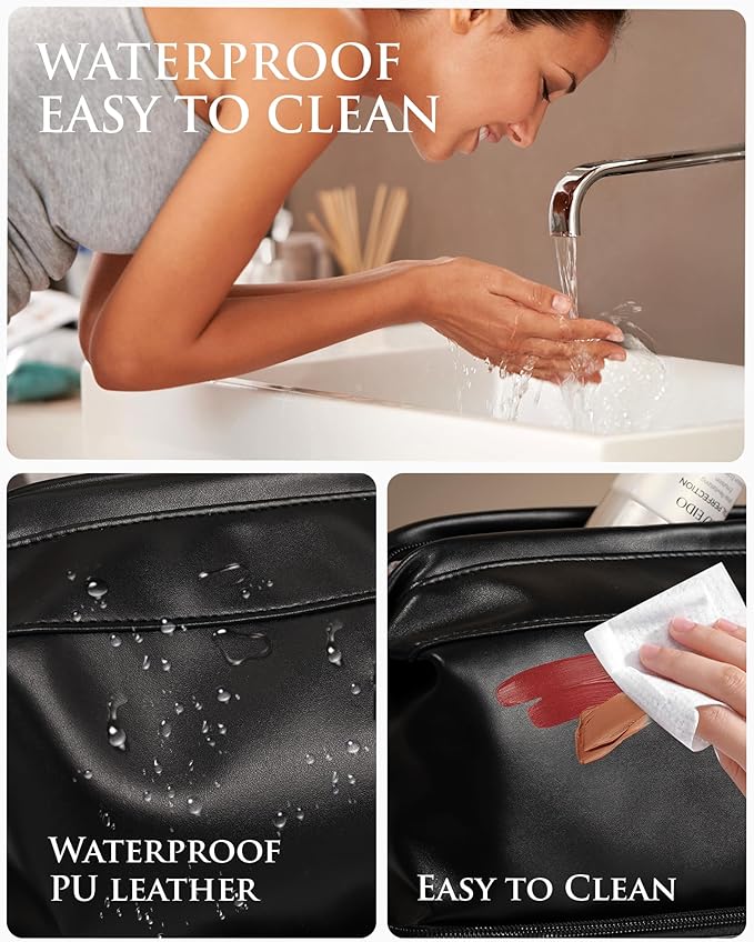 Make Up Bag-Initial Makeup Bags for Teens Girls, Dance Gifts Double Layer Cosmetic Bag with Makeup Brush Organizer, Teen Girl Gifts Trendy Stuff, Gifts for Friends Female Mom