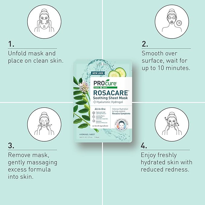 Procure Rosacare Sheet Face Mask - 5 Pack