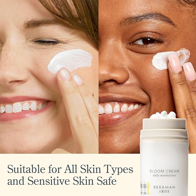 Beekman 1802 Bloom Face Cream, Goat Milk Moisturizer - Hydrates, Nourishes & Restores Skin Barrier - Infused with Epsom Salt & Niacinamide - Safe for All Skin Types - Fragrance-Free, Cruelty-Free