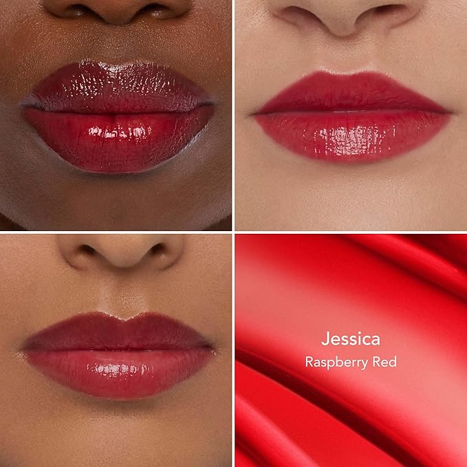 Thrive Causemetics Sheer Strength Lip Plumping Peptide Gloss, Lip Plumper with Vitamin E, Peptides, Plumps, Smooths & Hydrates Lips, High Shine, Vegan & Cruelty Free, Jessica (Raspberry Red)