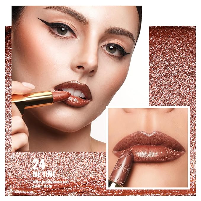 Oulac Lipstick & Lipliner Set 3PCS High Impact Lipcolor with Moisturizing Formula, Vegan Beauty, Full-Coverage Lip Color, Gift Lipstick for Women, 03+08+24