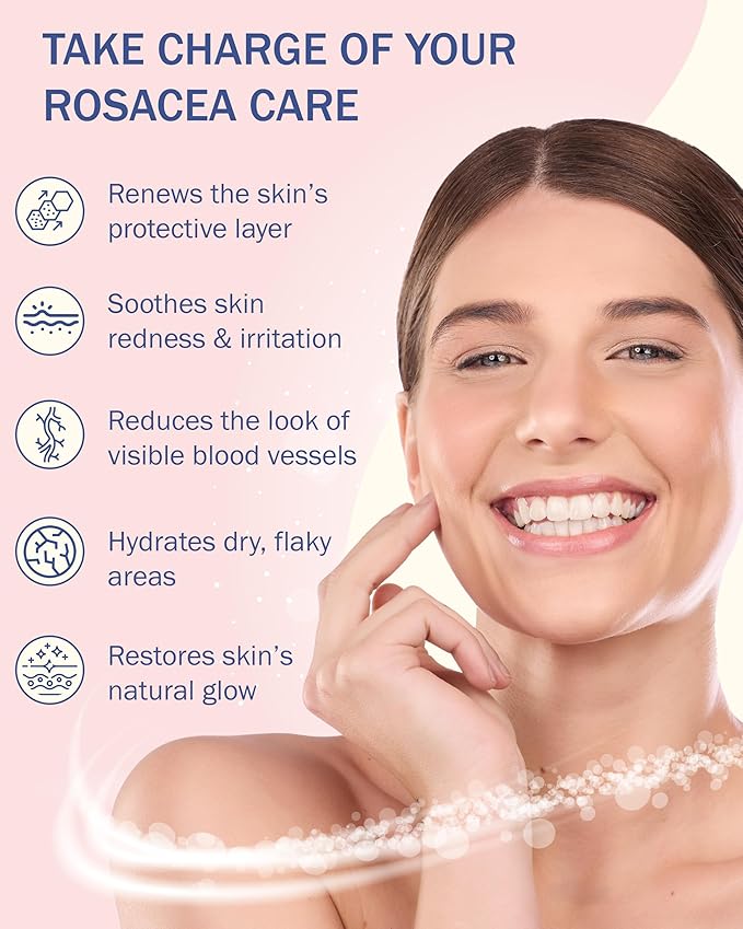 Rosacea Treatment Skincare Face Serum for Women & Men - Gentle Face Serum Moisturizer Redness Reducing Skin Care with 10% Azelaic Acid, Made in USA by e70 (2 fl. oz)