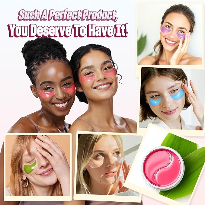 Anti-Aging Under Eye Patches - 60 PCS for Puffy Eyes, Dark Circles, Bags, Wrinkles with Niacinamide, Caffeine, Hydrolyzed Collagen & Centella Asiatica