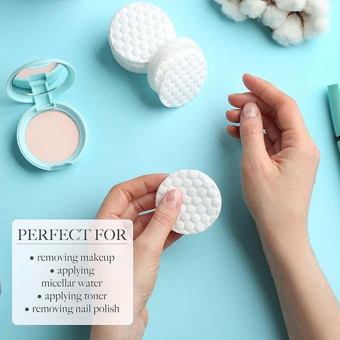 65pc Beauty Essentials Kit - Includes Cotton Pads/Cotton Rounds for Face w/Organizer - Beauty & Spa Skincare Accessories & Organizer Box