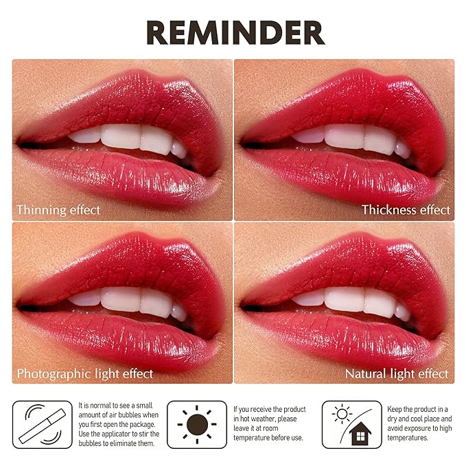 Red Lipstick for Women Hydrate Glossy Lipstick Moisture Lip Gloss Sheer-Medium Coverage Shine Tinted Lip Balm for Dry Lips (DM98 Cherry Plum)