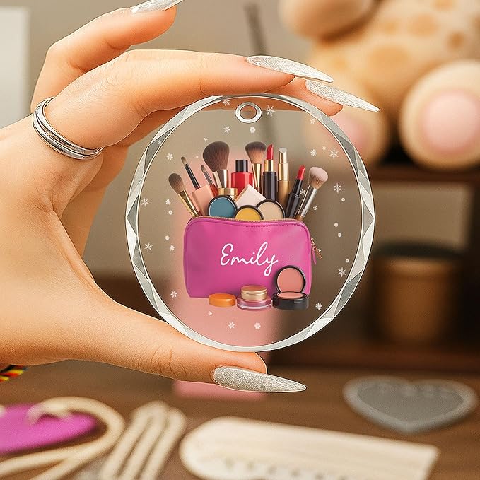 Personalized Makeup Tools Christmas Ornament 2025, Makeup Box Christmas Ornament Gift for Makeup Artist, Christmas Tree Decor for Makeup Shop, Gift for New Makeup Coworkers (Makeup 5)