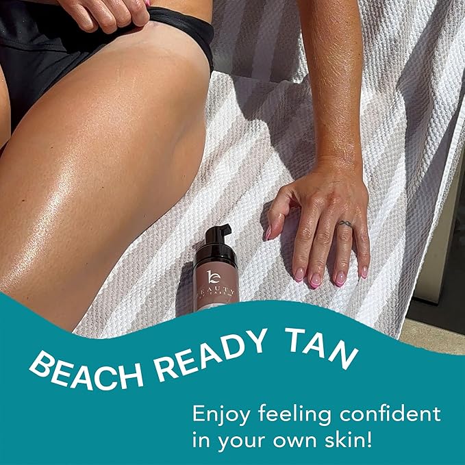 Self Tanner Tanning Mousse Kit - USA Made with Natural & Organic Ingredients, Self Tanner Mousse and Mitt, Tan Kit, Fake Tan Tanning Foam, Ultra Dark, Sunless Tanners Best Sellers