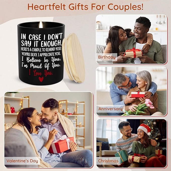 TEEZWONDER Christmas Anniversary Wedding Gifts for Women Men - Long Lasting Vanilla Lavender Candle 10 Oz - Romantic Birthday Gifts for Him Her, Girlfriend Boyfriend Gift Ideas