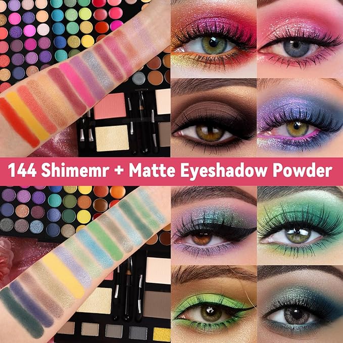 190 Colors Cosmetic Make up Palette Set Kit Combination with Eyeshadow Facial Blusher Eyebrow Powder Face Concealer Powder Eyeliner Pencil A Mirror All-in-One Makeup Gift Sets For Women