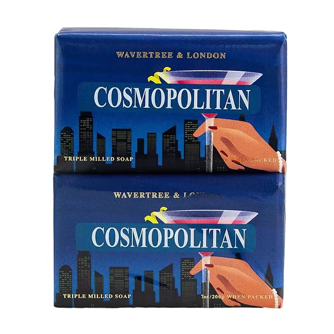 Wavertree & London Cosmopolitan Scented Natural Soap (2 Bars), 7oz Moisturizing French Triple Milled Soap Bars enriched with shea butter - Pure Plant Based Bath & Body Bars for All Skin Types