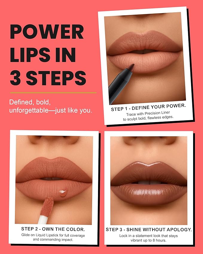 Lip Kit Duo – Making Moves - TikTok-Viral Precision Liner & Glossy Liquid Lipstick, Clean 2-Step Set with Hydrating Long-Wear Color – Bold Inclusive Beauty for Everyday Konfidence