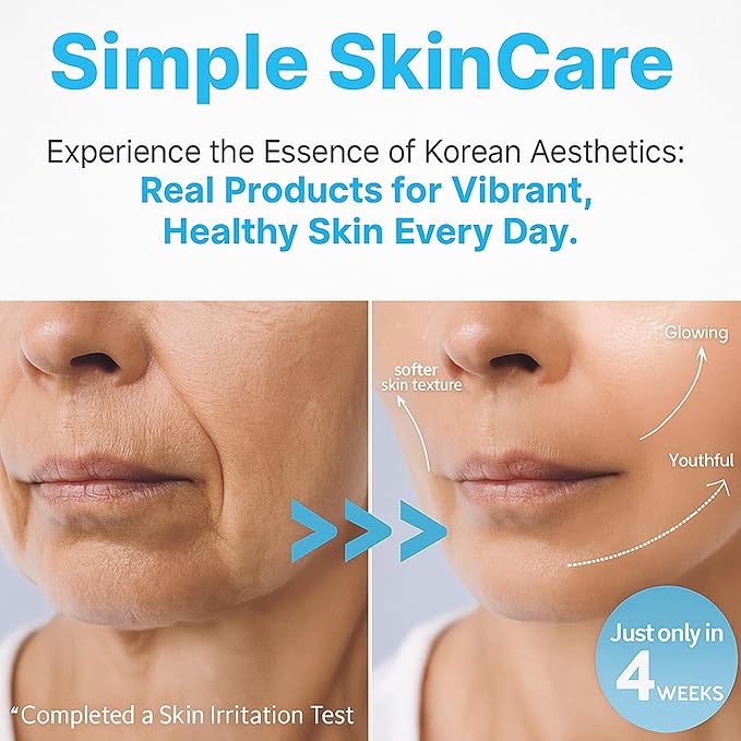 Korean Skin Care Set For Women - Gift For Women Korean Anti Aging Skin Care Products Lifting, Firmness & Hydration Essence, Mask, Booster & Ampoule Set for Radiant Smooth Looking Skin