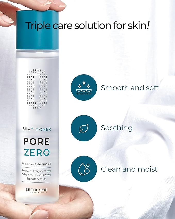 BHA+ Pore Zero Daily Exfoliating Toner - Pore Refining Korean Face Toner for Acne Prone Skin - Salicylic Acid for Pores and Sebum, 5.07 fl.oz.