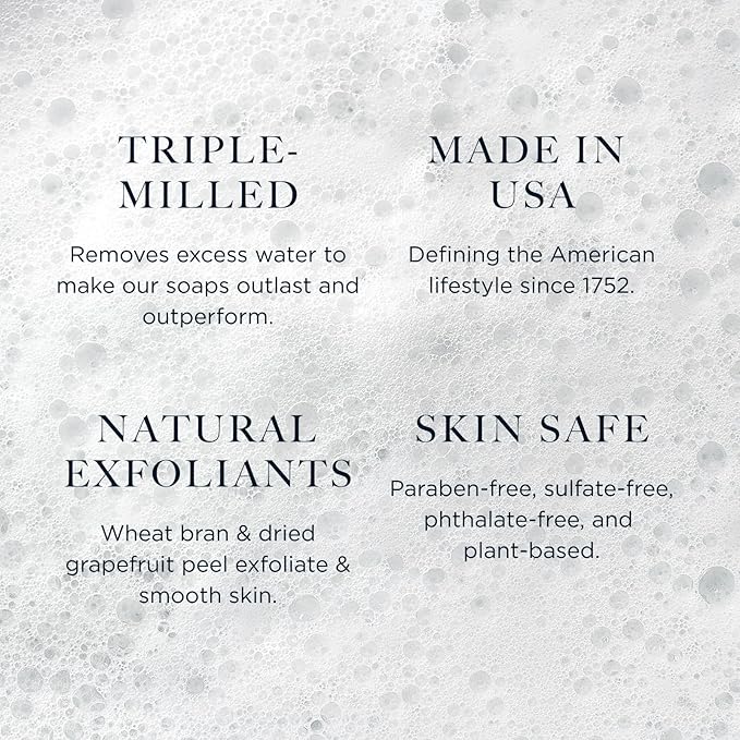 Caswell-Massey Heritage Body Scrub Castile Bar Soap for Men & Women, Exfoliating Natural Soap Bar for All Skin Types, Made with Essential Oils & Plant-Based Formula for Face & Body, 6.4 oz