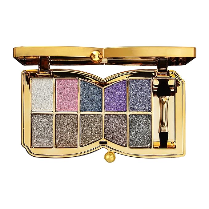 Glitter Eyeshadow Palette, 10 Colors Sparkle Shimmer & Matte Eye Shadow Highly Pigmented Waterproof Long Lasting Makeup Set (Color 2)