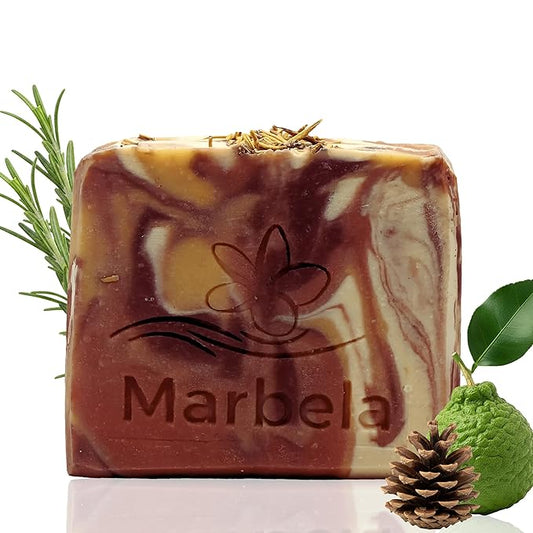 Marbela Cosmetics Clay and Rosemary Handmade Soap Bar - Made in USA, Vegan Friendly, Palm Oil Free, Natural Bar Soap - Gentle Face & Body Soap for Daily Skin Care, Moisturizing & Nourishing - 3.5 oz