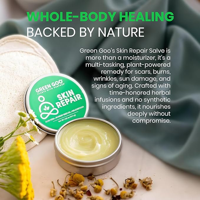 Green Goo Natural Skin Care Salve, Skin Repair and Protection, 1.82-Ounce Large Tin