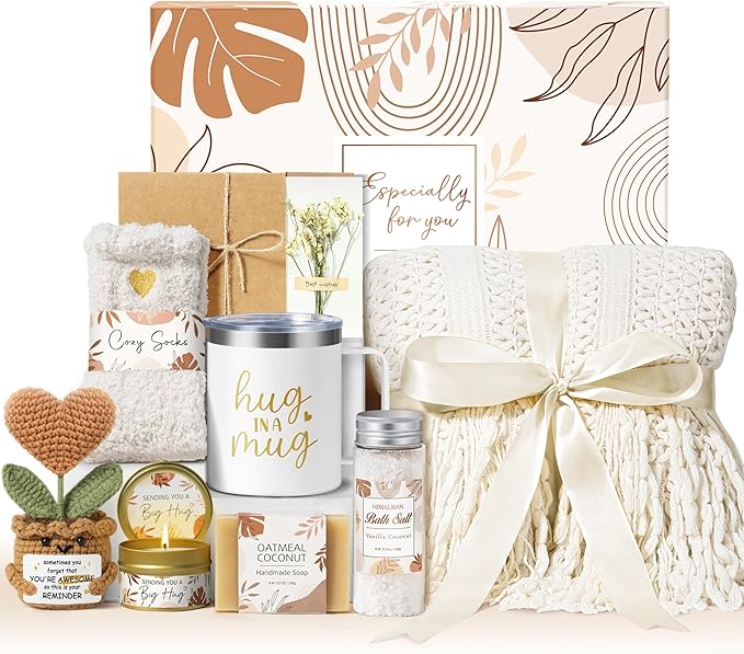 Self Care Gifts Get Well Soon Gift Baskets for Women, Christmas Birthday Gifts for Women Care Package, Unique Sympathy Gift Baskets Spa Thinking of You Gifts Set for Mom Best Friend Sister Wife Her