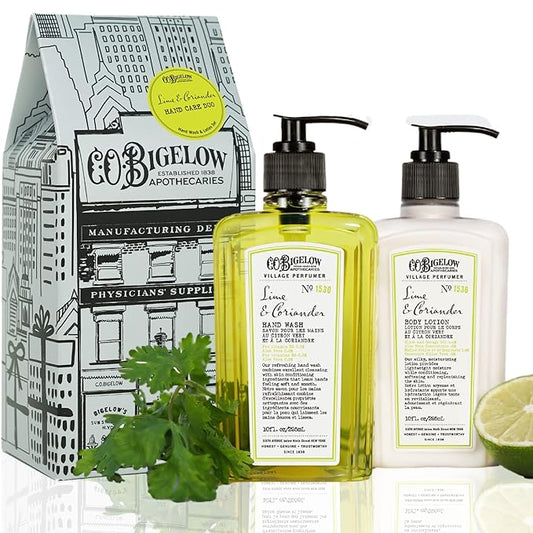 C.O. Bigelow Lime Coriander Apothecary Duo Hand Care Gift Set, Hand Wash & Body Lotion, Liquid Soap & Moisturizing Lotion, Set of 2, 10 Fl Oz