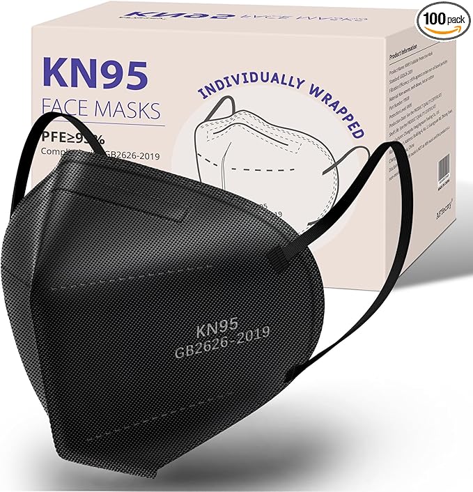 KN95 Face Masks 100 Packs, Breathable Disposable Face Mask for Adults and Teens