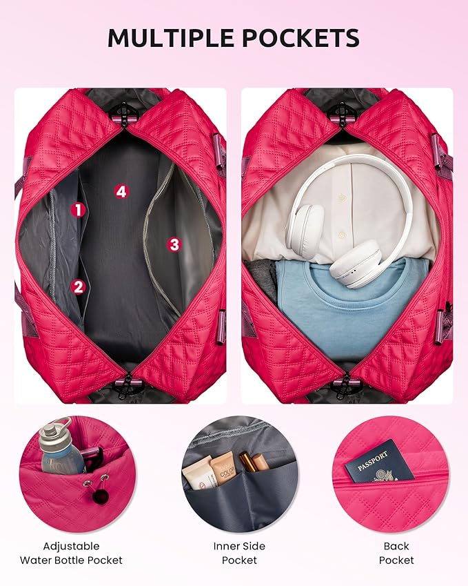 Women Gift, Teen Gifts for Girls-Initial Travel Bag with Shoe Compartment, Personalized Weekender Bag, Monogram Overnight Bag for Women, Letter Travel Bag with Makeup Bag (Letter A)