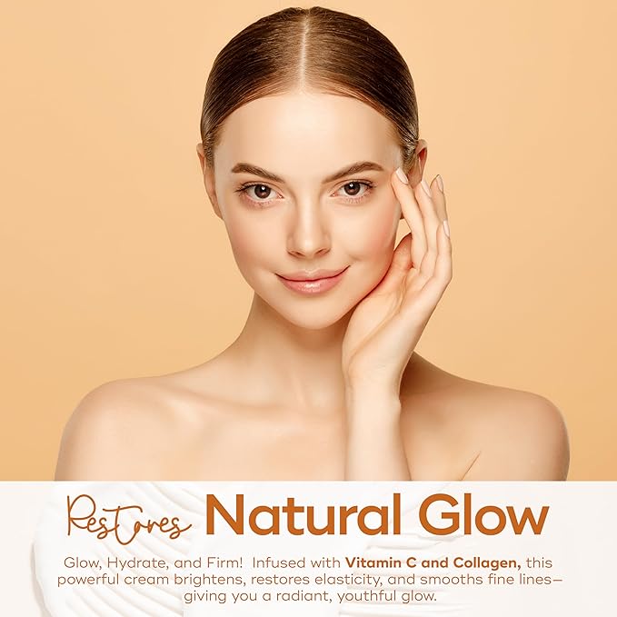 Vitamin C & Collagen Face Moisturizer - Anti-Aging, Hydrating, Fine Lines & Wrinkles, Brightening - Dermatologist Tested Korean Skincare - Clean Beauty, Cruelty-Free - 1.69 oz