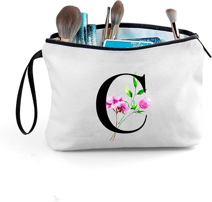 SEAMOON Happy Birthday Friendship Womens Bridesmaid Coolest Gifts for Sister Teacher Coworkers Personalized Travel Makeup Cosmetic Bag with Mirror Valentines Mothers Day Christmas Graduation C