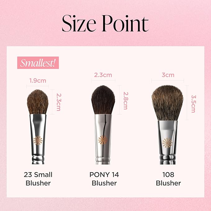 Piccasso 23 Small Blusher Brush – Precise Makeup Brush for Cheeks, Nose, and Chin, Soft Squirrel & Horse Hair for Delicate Application, Detail Face Brush for Daily Use, Korean Professional Beauty Tool