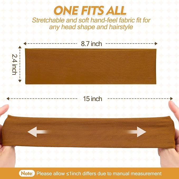 Headbands for Women Stocking Stuffers - 8Pcs Head Bands Non Slip for Women's Hair Accessory Stretchy Fabric Sweat Headband for Workout Sport Yoga Running Christmas Birthday Gifts for Women Valentines