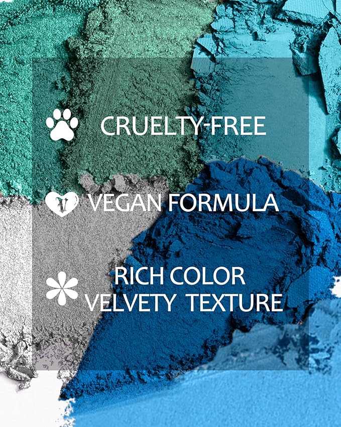 Blue Eyeshadow Palette for Women Blue Eye Shadow 9 Color Matte Shimmer Glitter Eye Makeup Palette Long Lasting Pigmented Eyes Makeup-9Blue