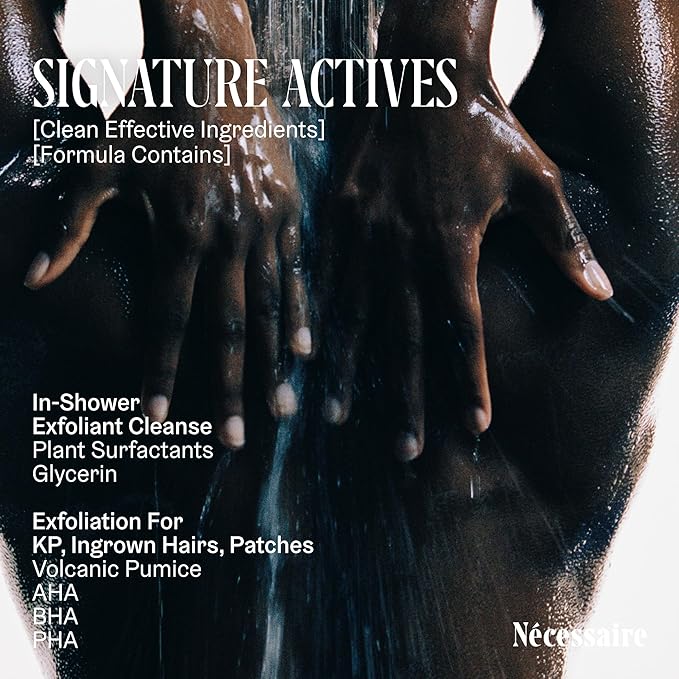 Nécessaire The Body Exfoliator. Eucalyptus. AHA/BHA/PHA. Resurface Skin. Smooth KP and Rough Patches. Hypoallergenic. Dermatologist-Tested. 180 ml / 6.1 fl oz