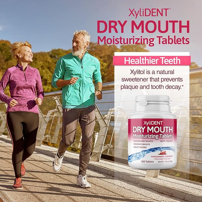 Nature's Stance XyliDENT Xylitol Tablets for Dry Mouth Relief - Stimulates Saliva, Freshens Breath, Reduces Acid Production, Fast Acting Extended Relief, 100 Count
