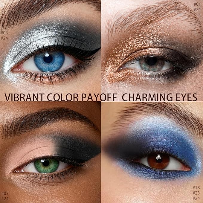 Matte Cream Eyeshadow Stick, Waterproof Eye Shadow Stick, Long-Lasting and Blendable High Pigmented Single Eyeliner Makeup for Women, 24 Black