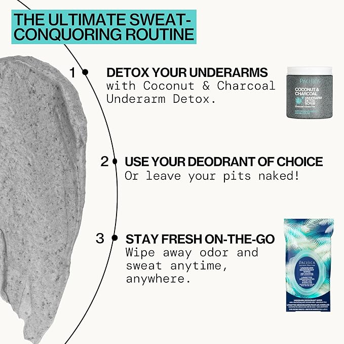 Pacifica Beauty Coconut Milk & Essential Oils Underarm Deodorant Wipes, Helps Remove Odor, Aluminum-Free, Vegan & Cruelty-Free, 30 Wipes (1-Pack)