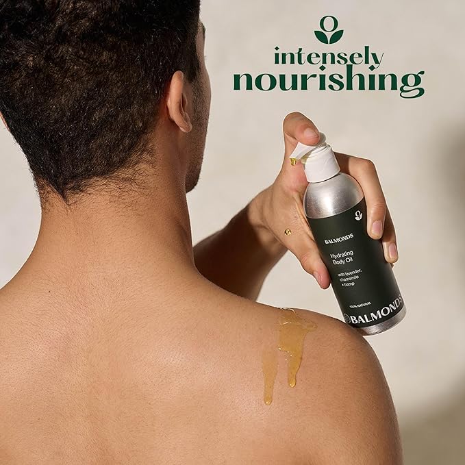 Balmonds Natural Skincare Set – Shampoo & Body Wash, Moisturizing Cream, Bath & Body Oil, and Scalp Oil – 100% Natural, Fragrance-Free, Vegan & Cruelty-Free – For Dry & Sensitive Skin