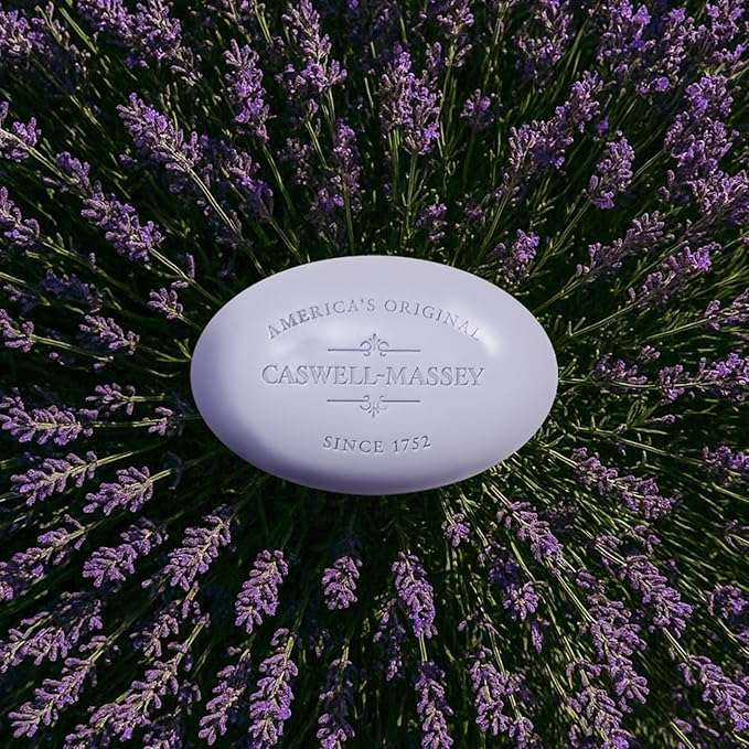 Caswell-Massey Lavender Natural Bar Soap for Women, Moisturizing Triple-Milled Body Soap for Bath, Face & Hands, Soothing Floral Scent, Plant-Based, Essential Oils, Cruelty-Free, Made in USA, 5.8 oz