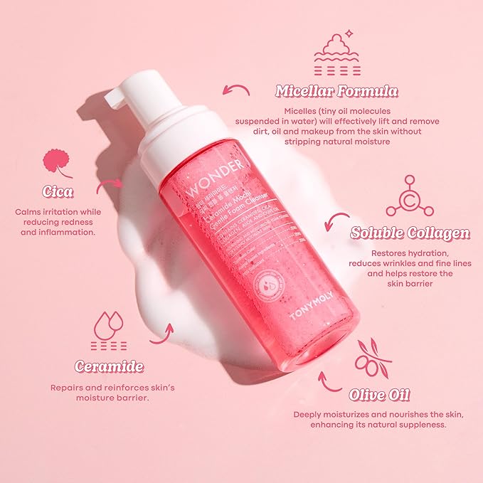 TONYMOLY Wonder Ceramide Mochi Essentials 4-Piece Skincare Set – Travel Toner, Cleanser, Cream & Eye Patches, Hydrating Korean Skincare Kit