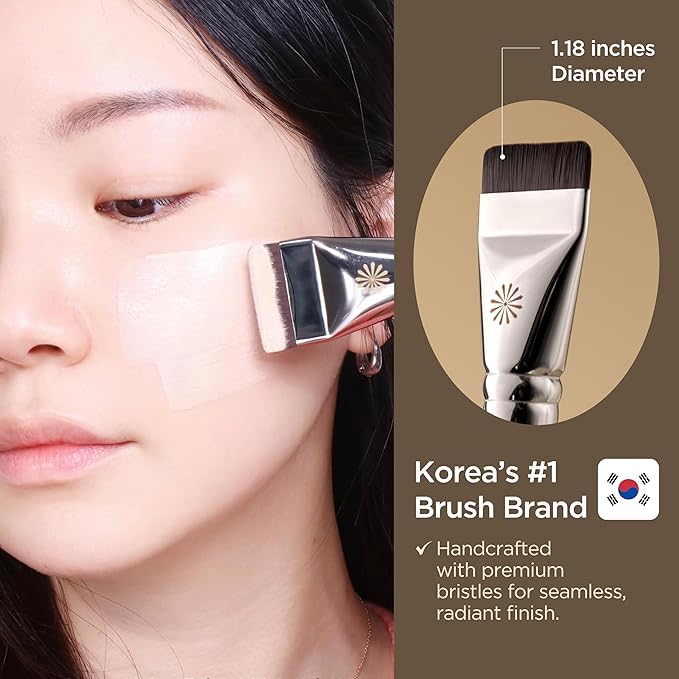 Korean Piccasso Brush FB11 Spatula Brush – Professional Foundation Brush for Liquid Makeup, Flat and Soft Bristles for Seamless Application, Ideal for Liquid Foundation and Cream Face Makeup