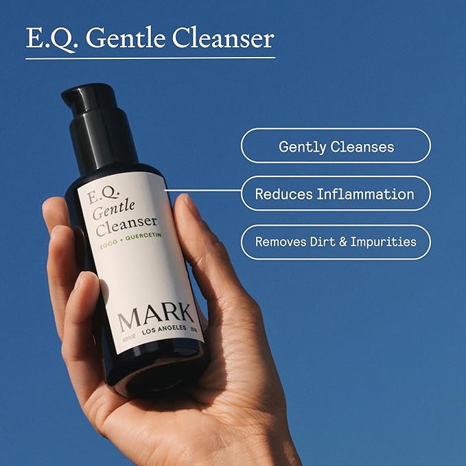 EQ Gentle Cleanser - EGCG + Quercetin - Gentle Face Wash - Cleanse & Purify Skin - For Redness & Blemishes - With Squalene Oil - Lightweight Plant-Based Formula - 4.05 fl oz